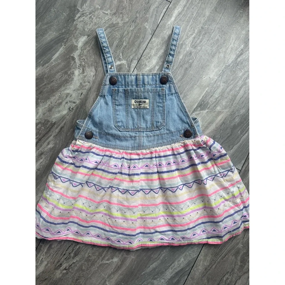 OshKosh‎ B'Gosh Vestbak denim jumper dress 2T 0203